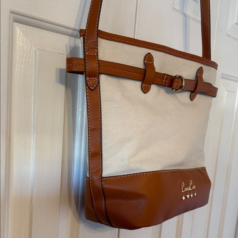 Loulu Canvas & Leather Bucket Shoulder Bag - Picture 6 of 6